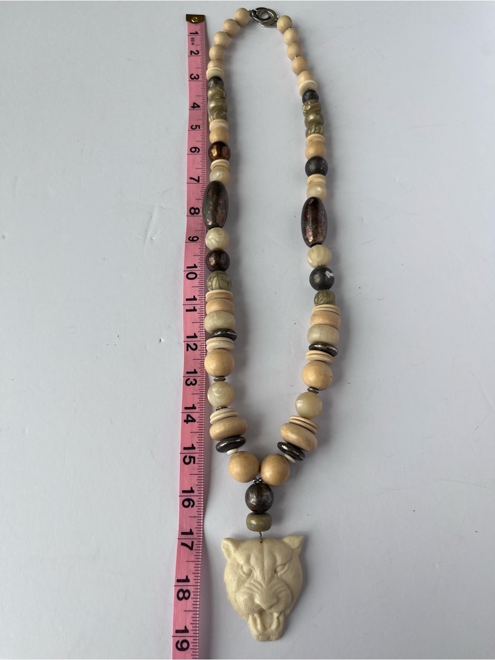 Vintage Les Bernard Panther Puma Cat Statement Long Necklace - Picture 8 of 8